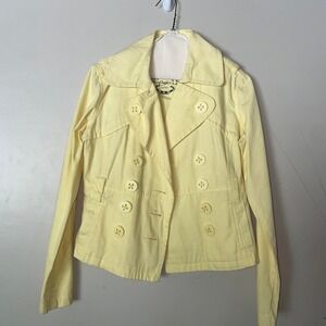 Pale yellow double breasted lightweight